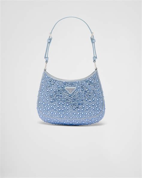 prada glacé crystal-studded clutch|prada silver crossbody handbags.